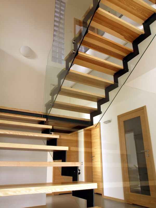 Remodeled Staircase with Glass Railings